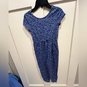 wonder nation Blue Short-Sleeve Printed Girls' Jumpsuit